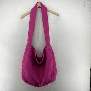 UTILITY CANVAS Brand Womens Quilted Sling Bucket Tote Bag Pink Purple USA